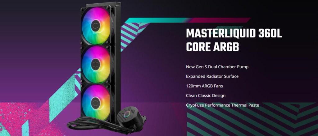 Cooler Master MASTERLIQUID 360L CORE ARGB CPU Liquid Cooler 