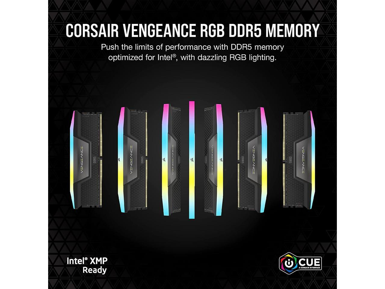 رم کورسیر VENGEANCE RGB Black 32GB 16GBx2 5200MHz CL40 DDR5