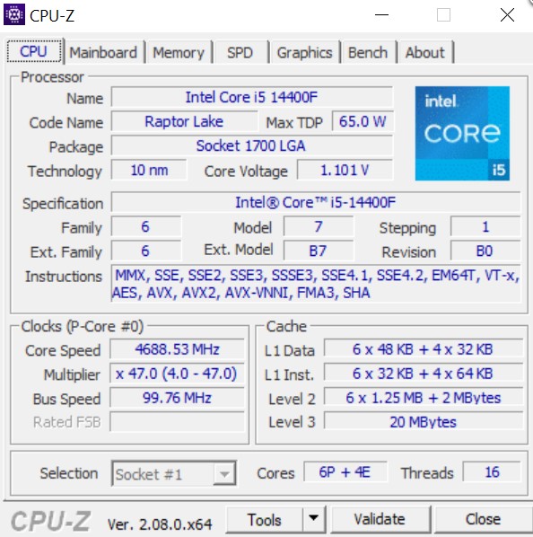 پردازنده بدون باکس اینتل CPU Intel Core i3 14400 F